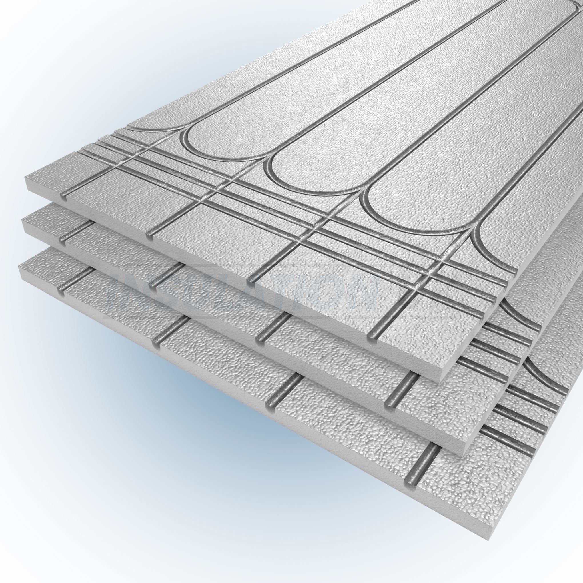 Tekwarm Foiled 400 KPA UFH Board 1200mm x 600mm x 20mm 150 centres for 12mm Pipe - Image 4