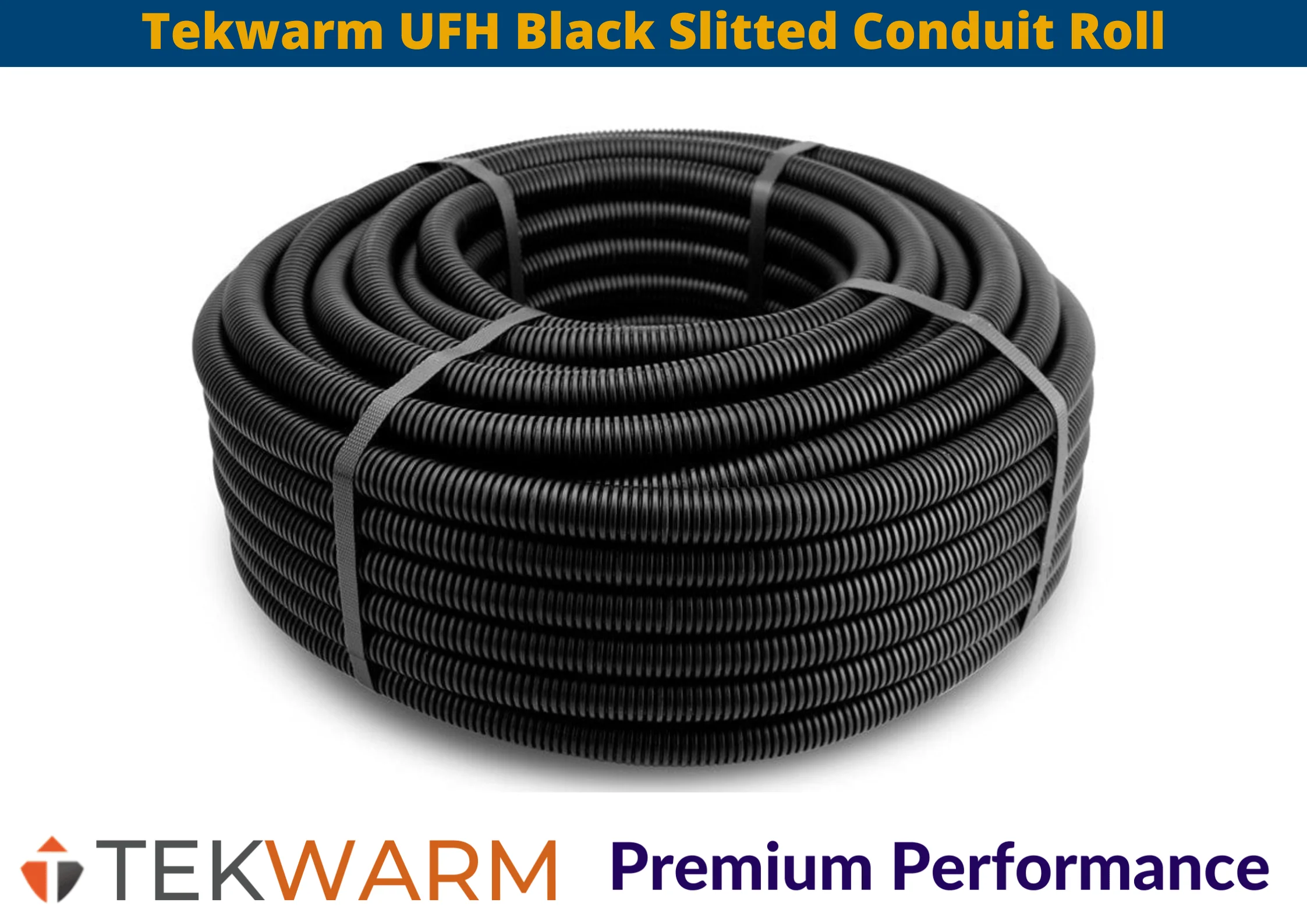 Tekwarm UFH Black Slitted Conduit Roll 50m coil - Image 2
